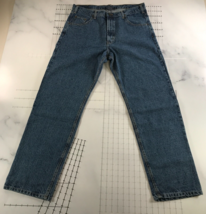 Vintage Full Blue Jeans Mens 36x32 Blue Straight Leg High Rise Relaxed Fit - $27.74