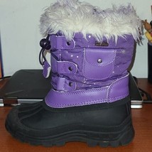 Dream Pairs Girl&#39;s Purple Boots Sz. 12 Waterproof Quick Lace Winter Snow... - $18.99