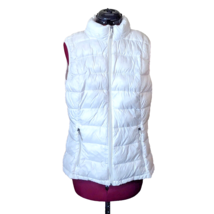Charter Club Puffer Vest White Women Size Large Pockets Quilted Full Zip - €19,45 EUR