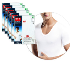 12 Pack BYC Men&#39;s 100% Cotton White Undershirts U-Neck T-Shirts 1903 - £38.64 GBP