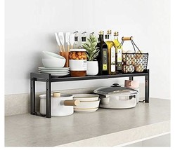Urhomey plus Expandable Cabinet Shelf 16~26&quot;(L), Stackable Kitchen Counter Shelf - £8.90 GBP