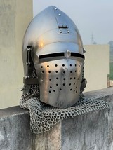 Viking Knights Steel Helmet Warrior Armor Helmet Roleplay Re-enactment - £142.14 GBP