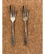 2 Vintage Cake Dessert Pastry Forks EPNS Silver Plate Sheffield England 5" - $8.15