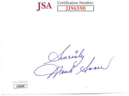 Hank Snow signed 3x5 Index Card Sincerely- JSA #JJ96590 (Country Music) - £46.35 GBP