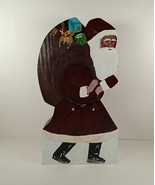 Hand-Crafted Wooden Painted Santa Claus St. Nick Standing Christmas Deco... - £11.40 GBP