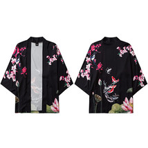 Japanese Kimono Jacket Koi Fish Print 2022 Men Harajuku Streetwear Jacket Coat C - £62.46 GBP