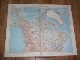 1957 Vintage Map Of Canada Ontario Quebec Greenland / Scale 1:12,500,000 - £21.10 GBP