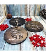 1Pc Golden Handmade Ceramic Hanging Reindeer Ornament, Christmas Tree De... - £24.49 GBP