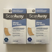 EXP 01/24 - 2 Pack - ScarAway Silicone Scar Sheets, 8 Count Each - £27.51 GBP