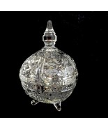 Glass Candy Dish Covered Glass Footed Candy Dish - £18.66 GBP