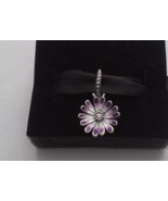 925 Silver Purple Daisy Flower Dangle Charm Sterling Silver - $39.99