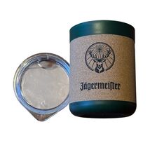 Jagermeister Logo Travel Tumbler Cup with Lid Green Cork Sleeve Promotional - $4.94