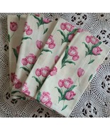 Homemade Set of Four (4) ~ 19&quot; Square ~ Cotton Napkins ~ Multicolor Flor... - £11.18 GBP