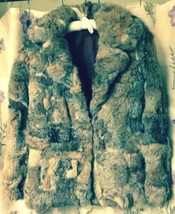 Vintage Women&#39;s 40&quot; Bust Rabbit Fur Coat Craft Cutter Repair/Wear 2 Clips Front  - £35.31 GBP