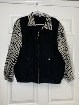 Vintage CoAco Silk Bomber Style Zip Up Jacket L 80s 90s Windbreaker 100%... - $40.71 CAD