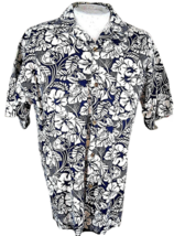 Paradise of the Pacific Hawaiian Aloha shirt XL p2p 25&quot; vintage floral tiki bar - £27.45 GBP