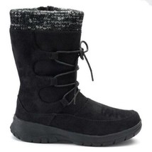 Womens Boots Snow Winter Water Resistant Suede Itasca Black Mid Calf $80... - £33.82 GBP