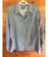 LL Bean Womens Shirt XL Hiking Fishing Vented Long Sleeve Button Up Nylo... - $439.49 MXN
