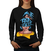Wellcoda Rock &amp; Roll Girl Music Womens Sweatshirt, Music Casual Pullover Jumper - £23.10 GBP+