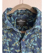 RODD &amp; GUNN Mens Floral Print Linen Original Fit Short Sleeve Shirt Ital... - £15.18 GBP