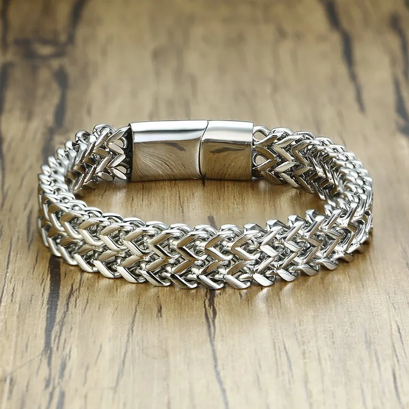 Men Bali Tulang Naga silver color Double Rows Foxtail Franco Wheat Chain Bracele - £19.99 GBP