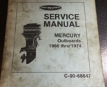 Mercury Outboards Marine 1966 Thru 1974 Service Shop Manual C-90-68647 - £32.23 GBP