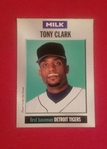 1997 Milk Mustache Tony Clark #8 Detroit Tigers FREE SHIPPING - £1.40 GBP