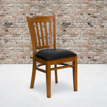 Cherry Wood Chair-Blk Vinyl XU-DGW0008VRT-CHY-BLKV-GG - £91.01 GBP