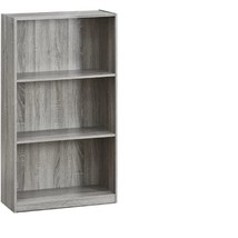 Furinno Basic 3-Tier Bookcase Storage Shelves, French Oak Grey - £55.94 GBP