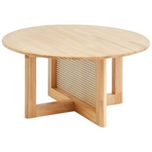 VEVOR Rattan Coffee Table, Round Rattan Woven Wood Mid Century Coffee Ta... - $2,933.71 MXN