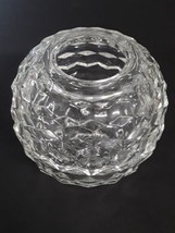 Homco Clear Glass Fairy Lamp Candle Round Votive Holder Vintage - £13.48 GBP
