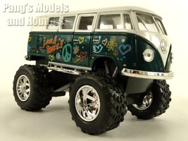 VW T1 (Type 2) &quot;Peace and Love&quot; Bus Off Road 1/32 Scale Diecast Model - GREEN - £12.56 GBP