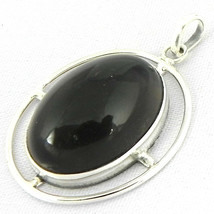 925 Sterling Silver Black Onyx Handmade Necklace 18&quot; Chain Festive Gift PS-1847 - £36.32 GBP