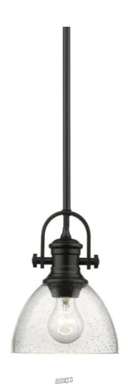 Primary image for Hines 1-Light Black Chandelier with Seeded Glass Shade