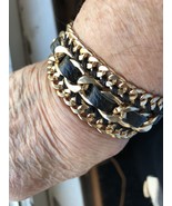Womens  black and gold wrap bracelet. - £7.45 GBP