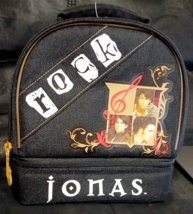 Disney Jonas Brothers lunch tote zip close black &amp; white insulated New w... - $9.85