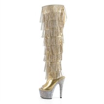 17cm Tassel Over The Knee Boots Women Pole Dance Stripper Heels Open Toe Mid Thi - $452.03