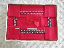 NEW Set of 4  RED IRISH LINEN Placemats &amp; Matching Napkins - 16-1/2&quot; x 12&quot; - £19.61 GBP