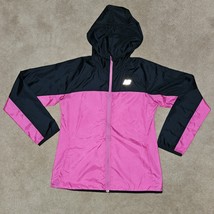 New Balance Running Pink Windbreaker Women&#39;s Small Hooded Full-Zip Windc... - $59.35