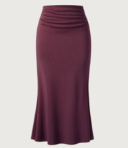 OGL Soft Cozy Eco Mousse Thermal Pull On Mermaid Maxi Skirt Plum Size Large - £19.94 GBP