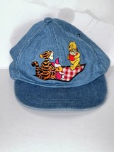 Disney Winnie The Pooh &amp; Tigger Piglet 6-Panel Hat Unisex One-Size Blue Denim - £23.25 GBP
