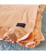 Vintage Pendleton blanket 100% Virgin Wool Satin Edge Size 72x92 Peach USA - £77.12 GBP