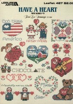 Have A Heart Mini Series #9 for Cross Stitch Leaflet 1986 Leisure Arts 487 - $4.49