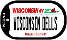 Wisconsin Dells Wisconsin Novelty Metal Dog Tag Necklace DT-10624 - £12.74 GBP