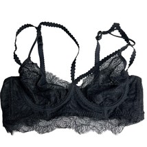 H&amp;M Women&#39;s Bra 36B Black Lace Underwire Longline Sheer Sexy Bralette - $20.00