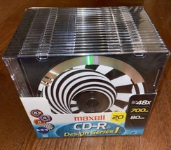 Maxell 700MB 48x CD-R DesIgn Series 1. 80 Minute 20 Pack New Sealed Spiral - $15.95