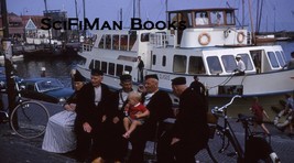 KODACHROME 35mm Slide Holland Harbor Scene Old Bicycles Cars Boats Peopl... - £6.20 GBP