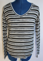 American Eagle Outfitters Soft &amp; Sexy Plush Shirt Striped Long Sleeve V-Neck ~M~ - £6.86 GBP