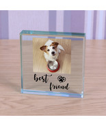Dog Memorial Best Friend Personalised Photo Engraved Glass Block Paperwe... - £11.97 GBP