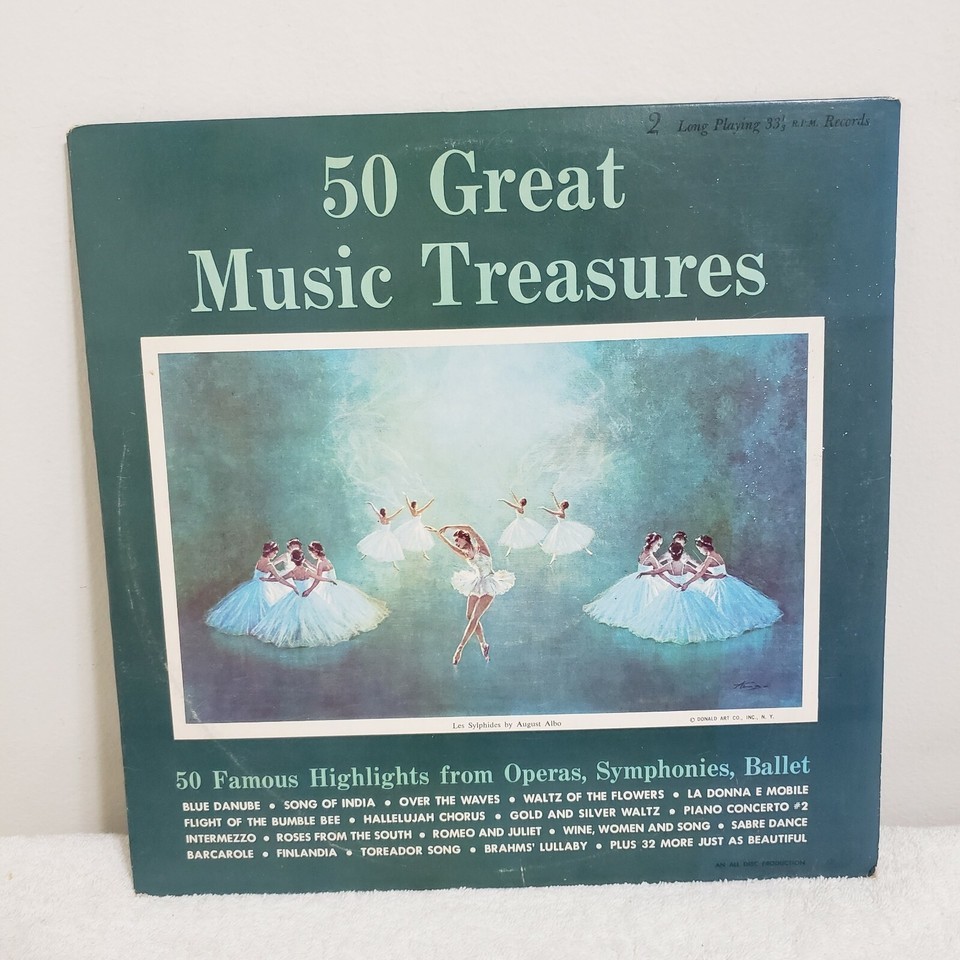 50 Great Music Treasures LP 33 RPM 2- Record Album Set 12&quot; Classical Stereo - $5.59